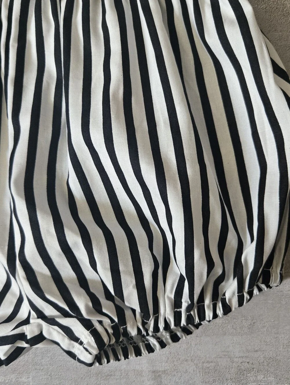 Baby Black & White Stripe Bloomer Shorts Summer High Waisted Diaper Cover 12-18M